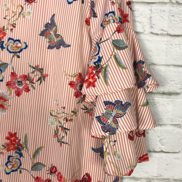 Karlie Striped Floral Insect MockNeck Stripe Dress - Picture 3 of 8